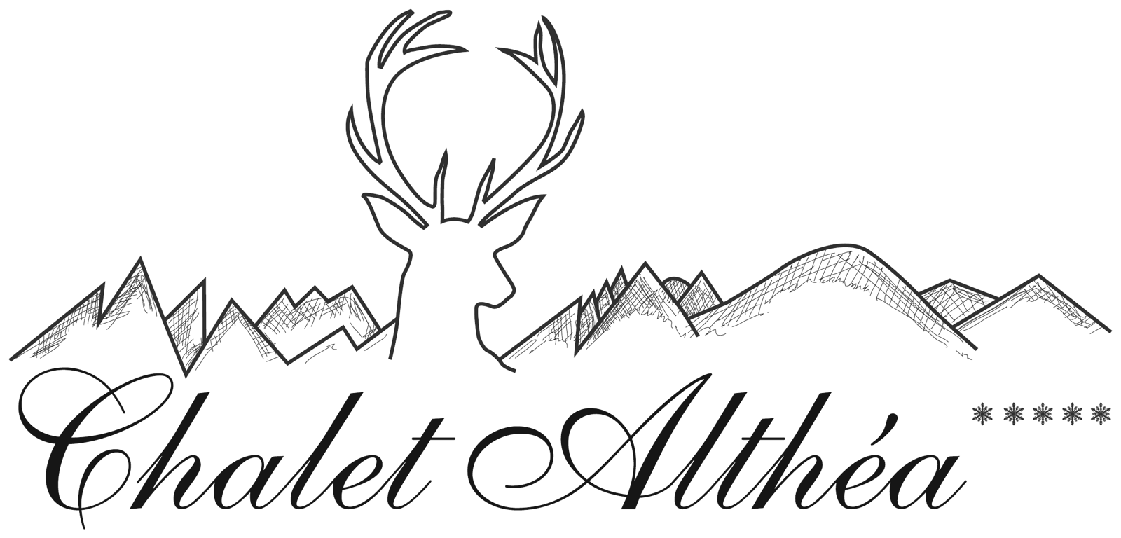 Chalet Althéa, chalet 5 étoiles à Samoëns : logo avec cerf et montagnes